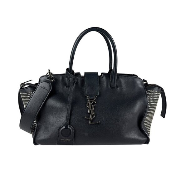 SAINT LAURENT Black Leather Shoulder Bag - Picture 1 of 5